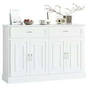 Homfa Modern Kitchen Buffet Sideboard, 4 Door 2 Drawer Wood Storage Cabinet Coffee Bar for Living Room Entryway